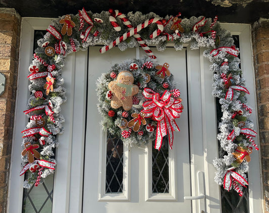 Christmas deluxe garland with deluxe wreath.